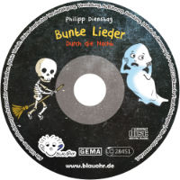 CD Label Bunte Lieder Durch die Nacht