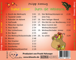 CD Cover Bunte Lieder Durch die Weihnacht hinten
