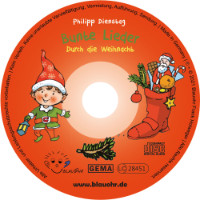 CD Label Bunte Lieder Durch die Weihnacht